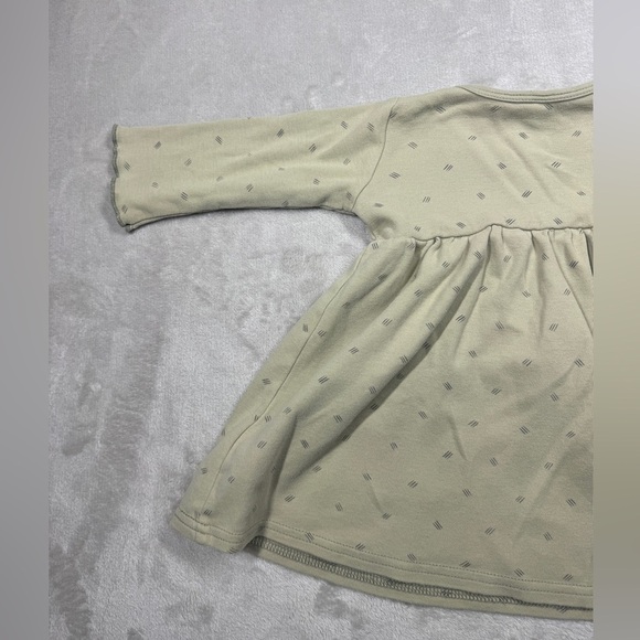 Quincy Mae 100% Organic Cotton Green Black A Line Lettuce Cuffs Dress 18-24 M - Picture 10 of 14